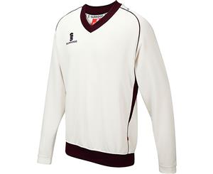Surridge Boys Junior Fleece Lined Sweater Sports / Cricket (White/ Maroon trim) - RW2865