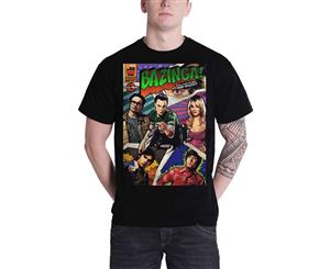 The Big Bang Theory T Shirt Bazinga Comic Book Cover Official Mens - Black