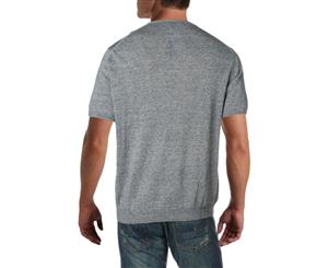 The Men's Store Mens Linen Blend Short Sleeves Crewneck Sweater