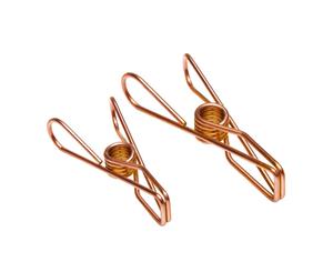 Twin Pack Rose Gold Stainless Steel Infinity Clothes Pegs 40 Regular & 10 Large