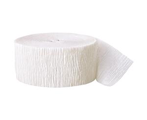 Unique Party Crepe Streamer Roll (81Ft) (White) - SG5381