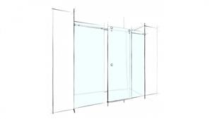 Verotti Custom 2500mm Front Only Wall to Wall 3 Panels Sliding Shower Screen - Clear