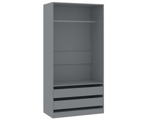 Wardrobe Grey Chipboard Storage Bedroom Storage Cabinet Organiser