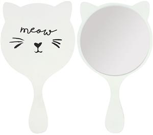 White Cat Mini Handheld Mirror