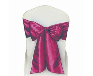 10 x Pink Satin Wedding Chair Sash 280x16cm Tie Bow Ties