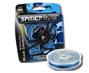 150m Spool of Spiderwire Stealth Braided Fishing Line - Blue Camo Fishing Braid [Breaking Strain 8lb]