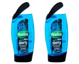 2 x Radox Men Feel Sporty Shower Gel 250mL