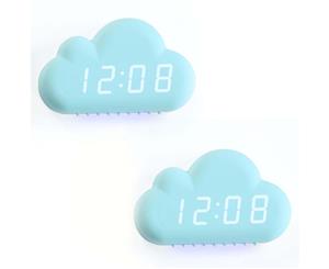 2PK Digital LED Display USB/Battery Cloud Shape Alarm Clock Date/Temperature TL