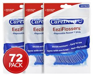 3 x CareDent EeziFlossers Regular 24-Pack