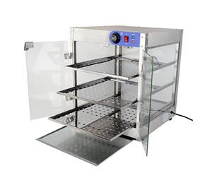 3-Tier 24x20x24 inch Commercial Food Pizza Pastry Warmer Countertop Display Case