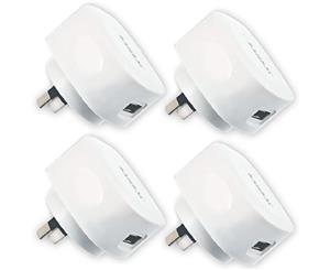 4pc Sansai AC USB Port Adapter Wall Charger 5V 1A for Smartphones Apple Samsung