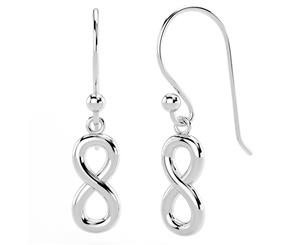 .925 Sterling Silver Infinity French Hook Earrings-Silver