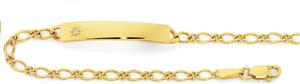 9ct Gold Solid Diamond Set Id 1+1 Bracelet