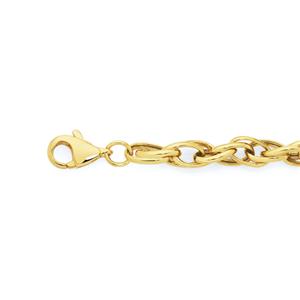 9ct Gold on Silver 19cm Double Oval Belcher Bracelet