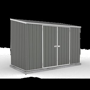 Absco Sheds 3.00 x 1.52 x 2.08m Space Saver Double Door Shed - Woodland Grey