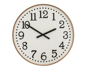 Amalfi Thomas 60cm Analogue Beech Wood Wall Clock Home Decor Mountable White