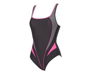 Aqua Sphere Ladies/Womens Lima Naiad Swimming Costume / Swimsuit (GREY/PINK) - AS104