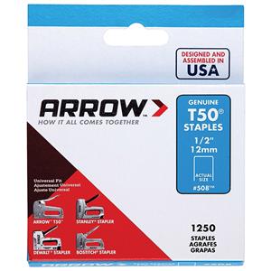 Arrow 12mm T50 Staples - 1250 Pack