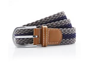 Asquith & Fox Mens Two Colour Stripe Braid Stretch Belt (Slate/Navy) - RW5539