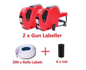BULK Price Pricing Tag Tagging Gun Labeller Plus Labels Rolls Inks - 2 200 6