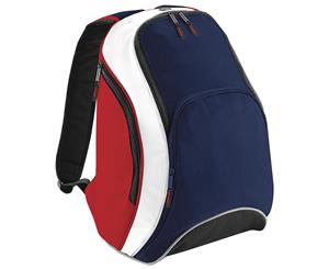 Bagbase Teamwear Backpack / Rucksack (21 Litres) (Pack Of 2) (F Navy/Classic Red/White) - BC4203