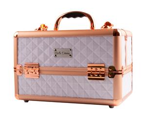 Bella Donna Voyager Makeup Case White with Rose Gold Trim 300 x 185 x 190mm