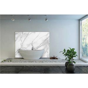 Bellessi 445 x 2600 x 4mm Motiv Polymer Bathroom Panel - Grecian Marble