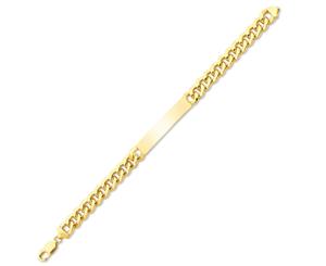 Bevilles 9ct Yellow Gold Silver Infused ID Bracelet Curb Link|ID