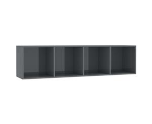 Book Cabinet/TV Cabinet High Gloss Grey Media Unit Storage Organiser