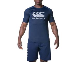Canterbury Mens Core Vapodri Breathable Wicking Graphic Logo T Shirt - Navy / White