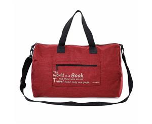 Canvas Duffle Bag Duffel Carry on Shoulder With Pouch Red