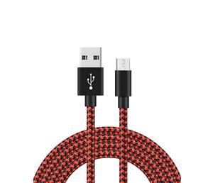 Catzon 1M 2M 3M 1Pack Micro USB Cable Nylon Braided Phone Cable Fast Charger Cable USB Cord -Red Black