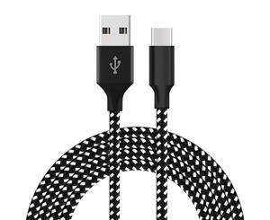 Catzon 1M 2M 3M Several Packs USB Type C Cable Nylon Braided Phone Cable Fast Charger Cable USB Cord -Black White