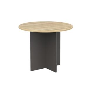 CeVello 900mm Oak And Charcoal Round Meeting Table