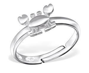 Children's Sterling Silver Oxidised Crab Ring