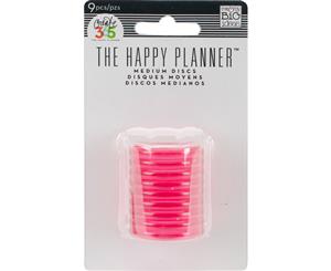 Create 365 Planner Discs 9/Pkg-Clear Hot Pink 1.25"