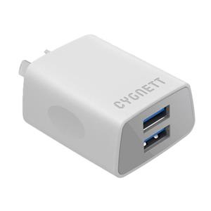 Cygnett - Flow+ Dual USB Wall Charger AU - White - CY1896POFLW