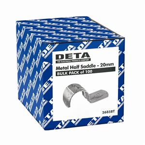 DETA 20mm Metal Conduit Half Saddle - 100 Pack
