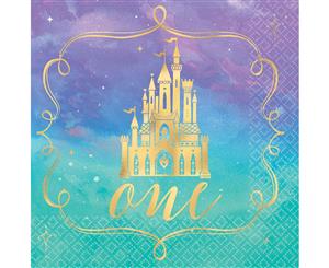 Disney Princess Once Upon A Time 1st Birthday Beverage Napkins Hot Stamped