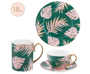 Emerald Island Mugs Teacups and Side Plates - 18 Piece Set