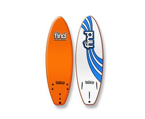 FIND 5ƌ'' Tuffrap Soft Surfboard Thruster NEON ORANGE - 3 Fin - Orange