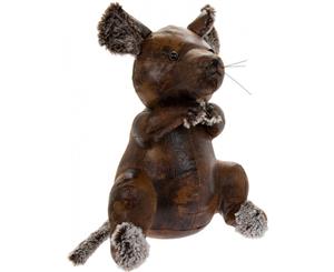 Faux Leather Mouse Doorstop (Brown) - GG2445