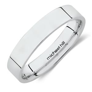 Flat Wedding Band in 10ct White Gold