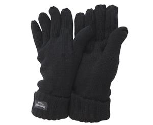 Floso Ladies/Womens Thinsulate Winter Knitted Gloves (3M 40G) (Black) - GL195