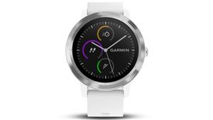 Garmin Vivoactive 3 GPS Smart Watch with Activity Tracking - Stainless Steel with White Band