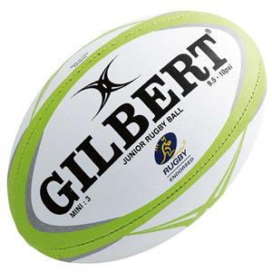 Gilbert Zenon Pathways Mini Rugby Ball White / Green 3