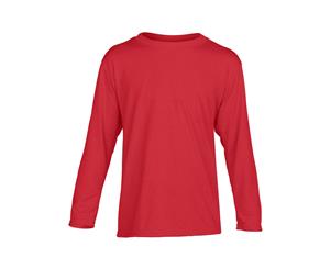 Gildan Childrens/Kids Unisex Performance Youth Long Sleeve T-Shirt (Red) - RW3175