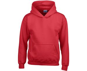 Gildan Heavy Blend Childrens Unisex Hooded Sweatshirt Top / Hoodie (Red) - BC469