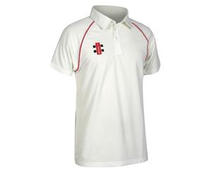 Gray-Nicolls Mens Matrix Short Sleeve Cricket Shirt (Ivory/ Red) - RW4182
