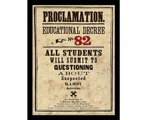 Harry Potter Educational Decree No. 82 Framed Print - 34.5 x 44.5 cm - Officially Licensed